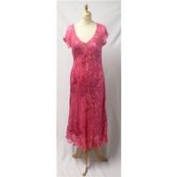 Monsoon Size 14 Fully Lined Pink Silk Dress Monsoon - Size: 14 - Pink - Calf length