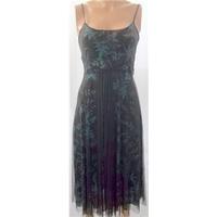 monsoon size 10 black floral print floaty evening dress