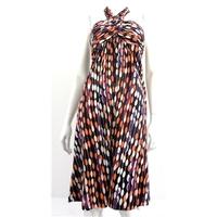 monsoon size12 multi coloured halter neck silk sun dress