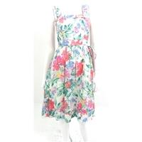 Monsoon Size 10 100% Cotton Delicate Multi-coloured Floral Summer Dress