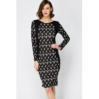 Mono Fleur Panel Bodycon Dress