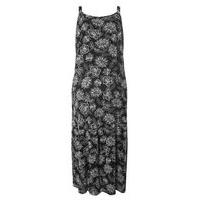 Monochrome Floral Straps Ring Dress, Dark Multi