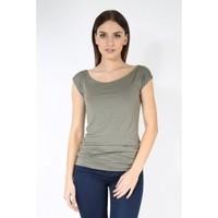 Monica Deep Cut Cap Sleeves Top