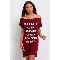 Molly Get In Bed Off The Shoulder Baggy Dress