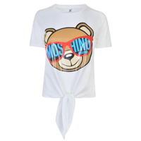 moschino tie front bear t shirt