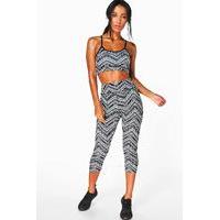 Mono Zig Zag Performance Running Legging - black