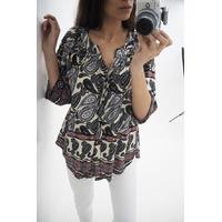 Monika paisley print v-neck blouse