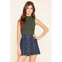 mock neck knit crop top