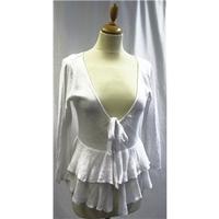 Modern Living - Size Medium - White - Cardigan / Top