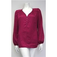 Monsoon Size 14 Pink Patterned Silk-Style Top Monsoon - Size: 14 - Pink - Blouse