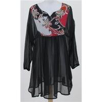 monsoon size 16 black mix kaftan style tunic