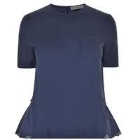 moncler ruffled hem t shirt