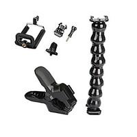 Monopod Tripod Screw Flex Clamp Mount / Holder Adjustable All in One Convenient ForAll Gopro Gopro 5 Gopro 4 Gopro 4 Silver Gopro 4