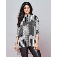 Mono Stripe Longline Blouse