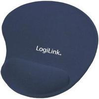 Mouse pad with wrist rest LogiLink Mouse pad with silicone gel hand rest blue Ergonomic Blue