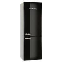Montpellier MAB365K Retro Style Fridge Freezer in Black 1 8m A Rated