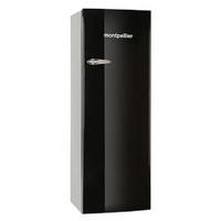 montpellier mab340k retro style tall fridge with icebox in black 1 76m