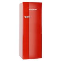 montpellier mab340r retro style tall fridge with icebox in red 1 76m a