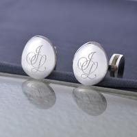 monogrammed silver cufflinks