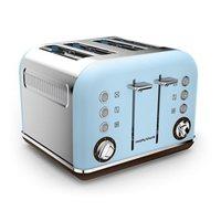 morphy richards accents pyramid kettle 4 slice toaster set azure