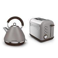 morphy richards accents pyramid kettle 2 slice toaster set pebble