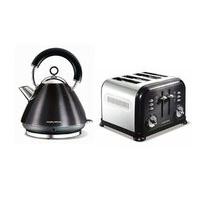 morphy richards accents pyramid kettle 4 slice toaster set metallic bl ...