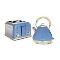 Morphy Richards Accents Pyramid Kettle & 4 Slice Toaster Set - Cornflour Blue
