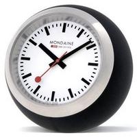 Mondaine Globe Clock Black/White 6cm