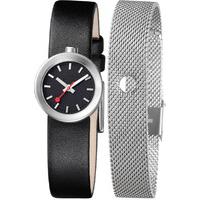 mondaine watch aura black