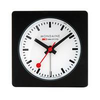 mondaine alarm cube clock black 7cm