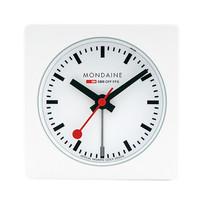 mondaine alarm cube clock white 7cm