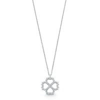 Moments White Gold and Diamond Clover Pendant