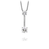 Modern Bar Round Brilliant Cut Diamond 18ct Gold Necklace 0.67ct