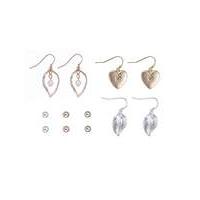 Mood multi tonal leaf earring pack