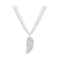 Mood pearl long feather necklace