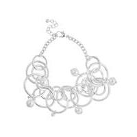 mood silver circle pearl bracelet