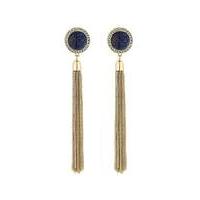 mood blue stone tassel earring