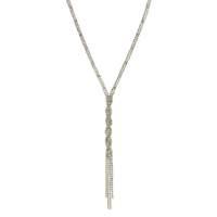 Mood crystal twist long necklace