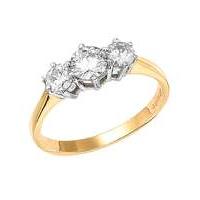 Moissanite 9 Carat 1 Carat Trilogy Ring