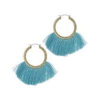 mood fringed hoop statement earring