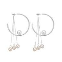 mood pearl droplet hoop earring