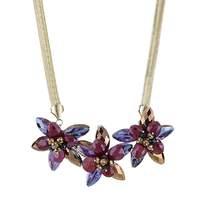 Mood beaded crystal flower necklace