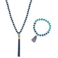 Mood blue bead jewellery set
