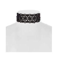 Mood black floral choker