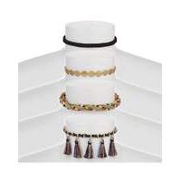 Mood tassel choker necklace set