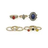 Mood multi colour ring set