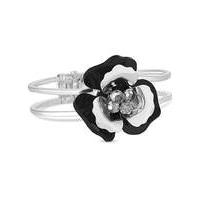 Mood black beaded flower bracelet