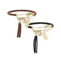 Mood gold charm bangle set