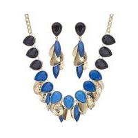 Mood tonal blue peardrop jewellery set