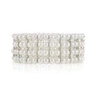 Mood cream pearl stretch bracelet